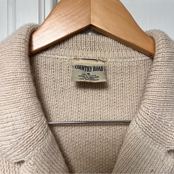 Country Road Men's Beige Cream Cardigan Sweater 100% Alpaca Wool Size Small - Picture 2 of 5